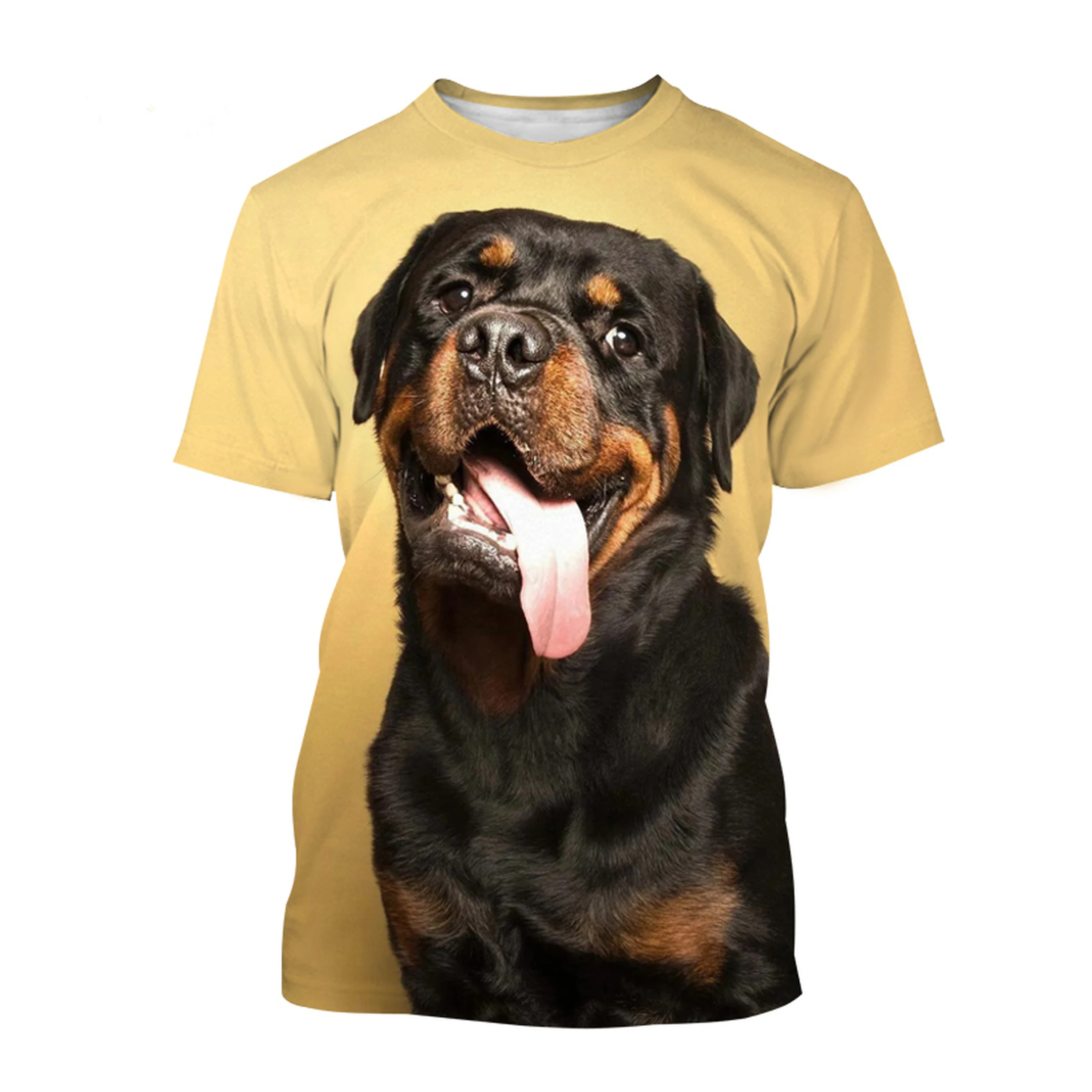 Fashion Cute Pet Dog Rottweiler 3D Print T-Shirt Men Women Short Sleeve T Shirts Oversized Harajuku Kids Tees Tops Man Clothing