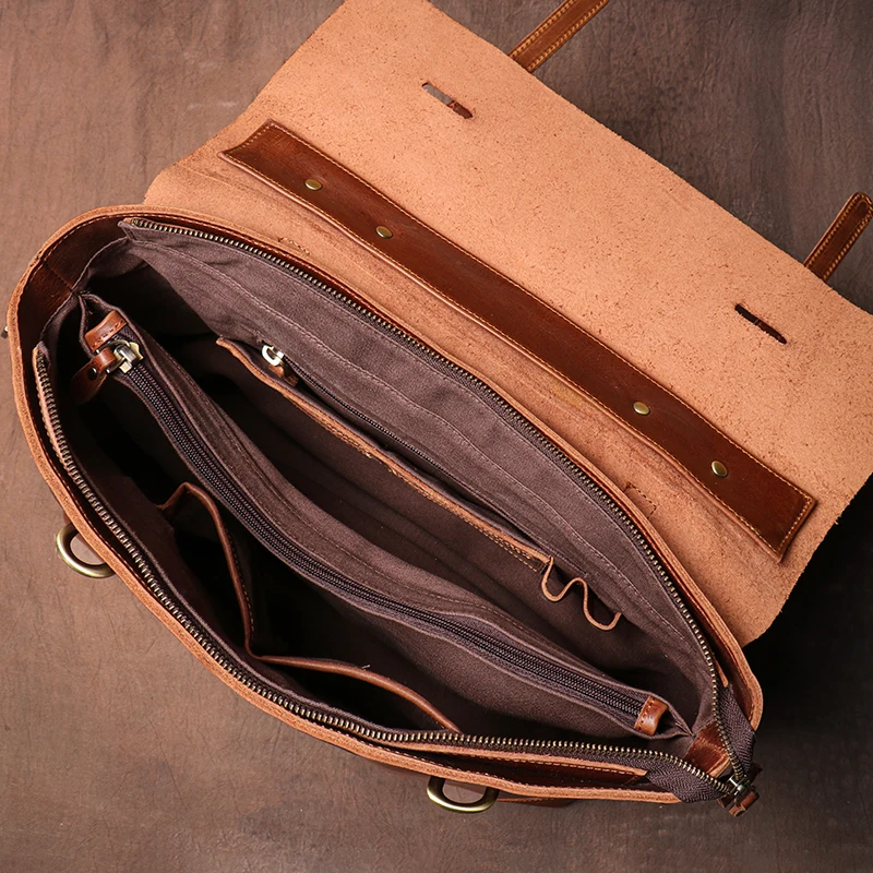 GURO 高級ブランド本革ハンドバッグ男性エグゼクティブブリーフケースレトロ大型メッセンジャーバッグクレイジーホース牛革ラップトップショルダーバッグ