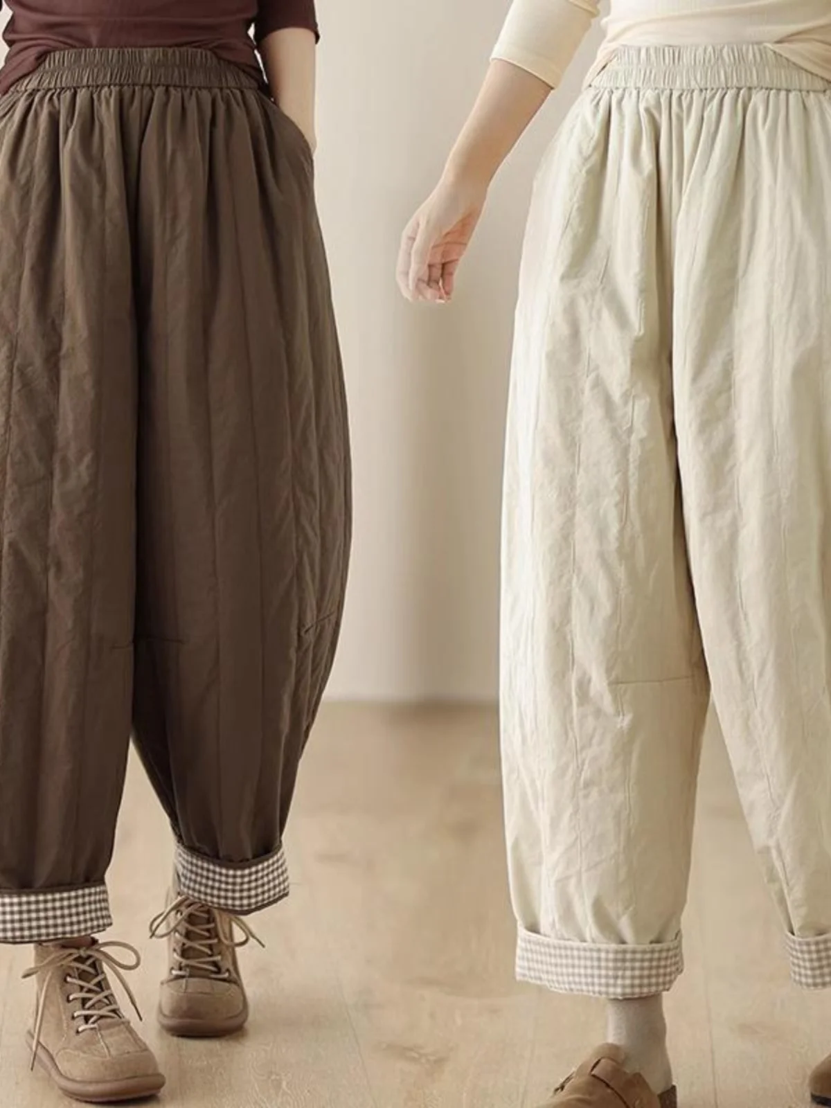 

Women's Winter Thiened Warm Cotton Pants Casual Loose Harlan Trousers High Waist Long Pants Commute Sle Body pe