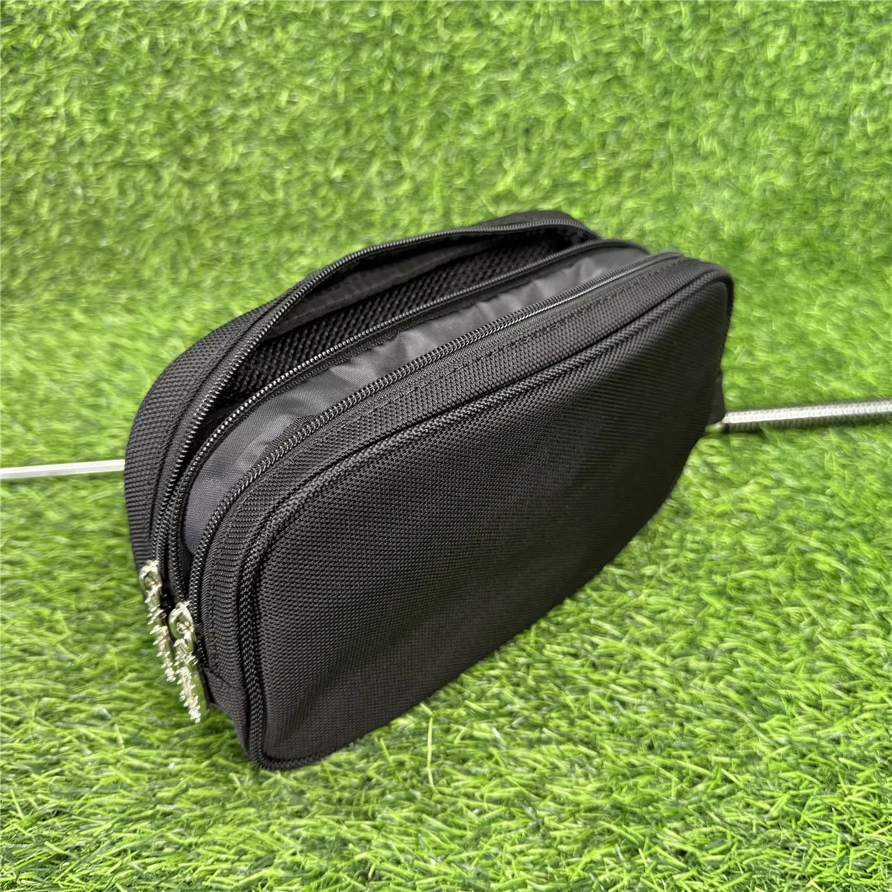 Golf Hand Bag, Double-Layer Canvas Organizer with Scratch-Resistant Base, Durable Sports Tote