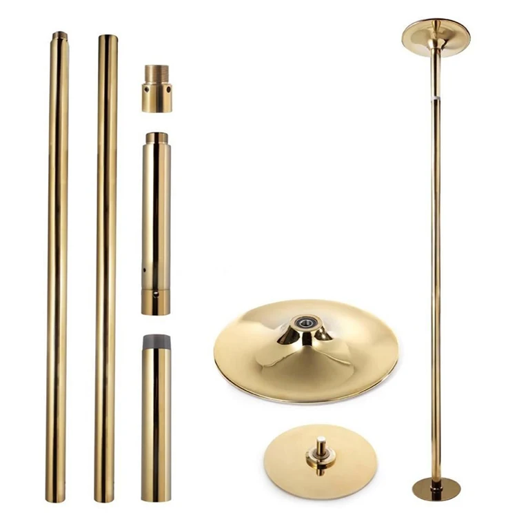 

Golden Removable Static Spinning Dancing Pole Gym Bar