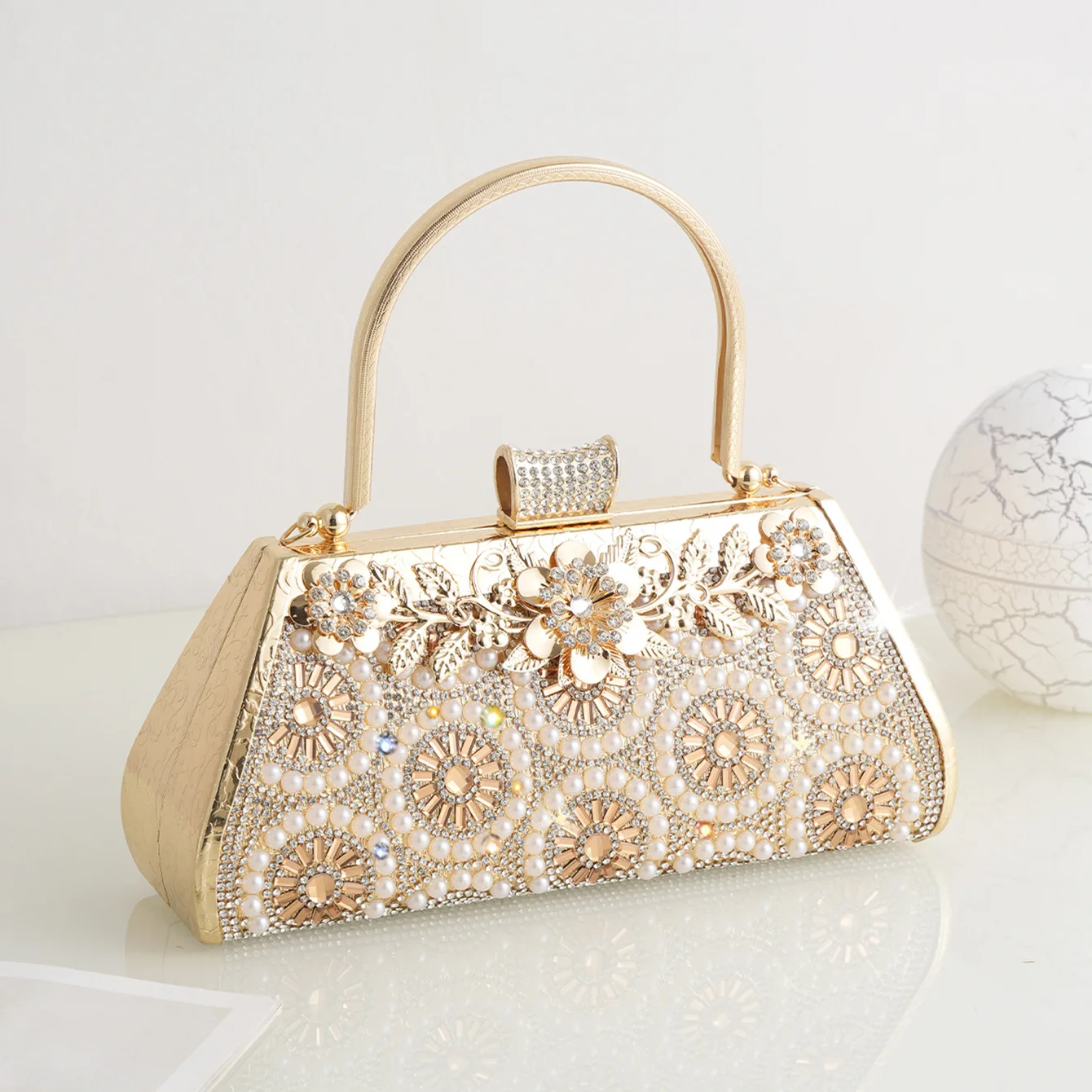Handbag Diamond-Encrusted Dinner Bag Luxury High-End High-Grade Cheongsam Bag Bride With Dragon And Phoenix Coat