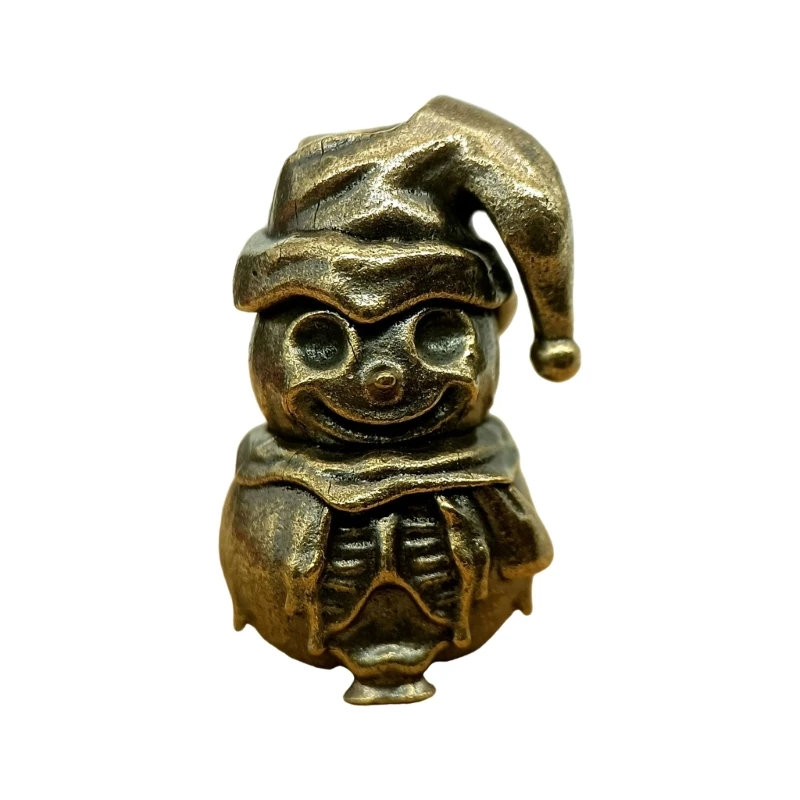 

652F Handmade Copper Paracord Lanyard Pendant Snowman Charm For Tactical Gear Customizations Handmade Keychain Accessories