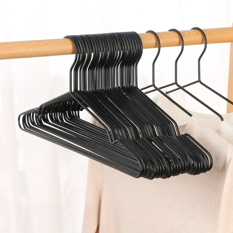 Minimalist Black Metal Hangers,Non-Marking Iron Clothes Hanger with Non-slip Notch for Pants Dress,Space Saving Clothing Racks