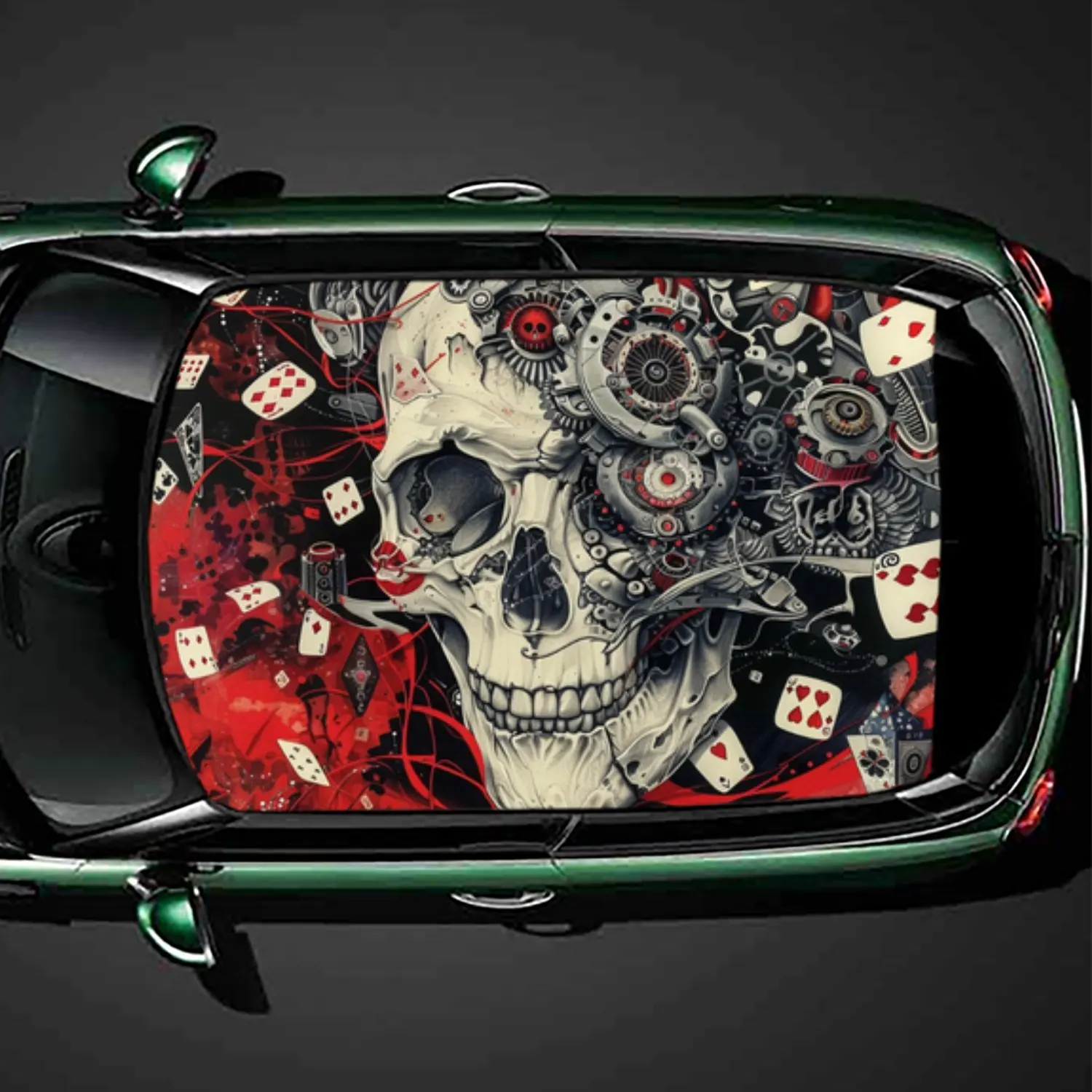 

Dark mystical gothic skull car roof vinyl wraps decal,self-adhesive waterproof car exterior personalized accessory,decorative gi