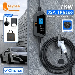 Feyree 7KW 32A caricabatterie GBT monofase caricatore EV cavo portatile da 5M con spina CEE per caricabatterie per auto per veicoli elettrici scatola di ricarica EVSE