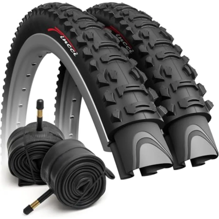 

XC Knobby 26 inch Bike Tires 2X 26 inch Bike Tube 50-559 - Pair 26x1.95 Bike Tire - Mountain Tires Kevlar - 26" Wheelset for El
