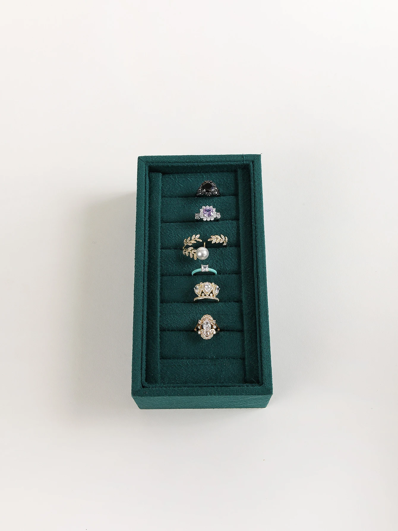 High-grade Velvet Suede Jewelry Display Tray Ring Earring Organizer Holder Rack Showcase Plate Fashion Jewellry Storage Box Case
