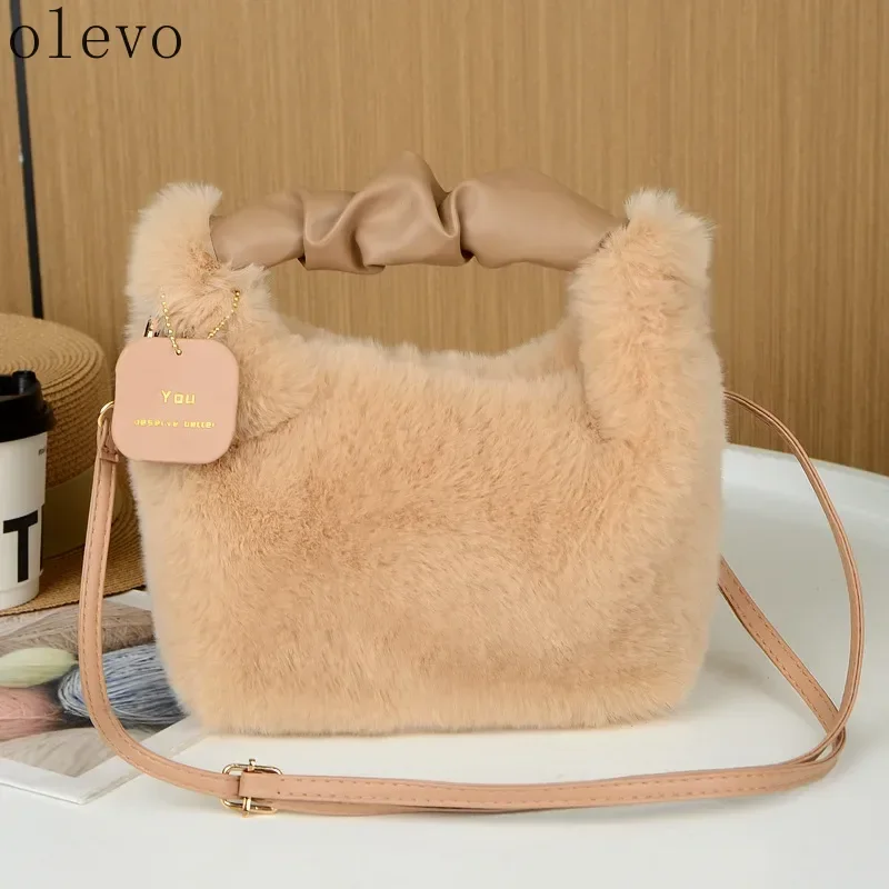 New Autumn-Winter Soft Plush Crossbody Bag Women Korean Style Simple Shoulder Handbag for Daily Travel Shopping