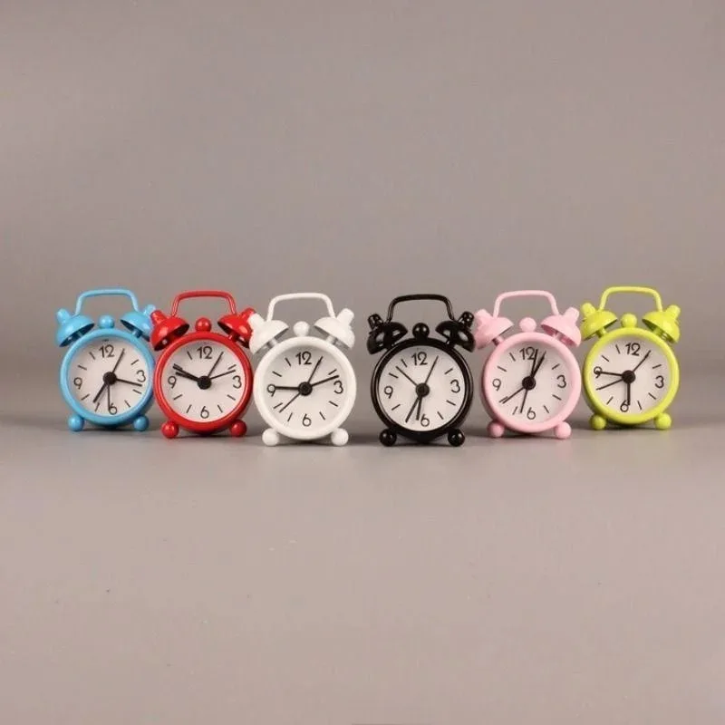 40mm Mini Metal Alarm Clock Portable Home Outdoor Lovely Cartoon Watch Retro Gift for Children Friends Metal Alarm Clock