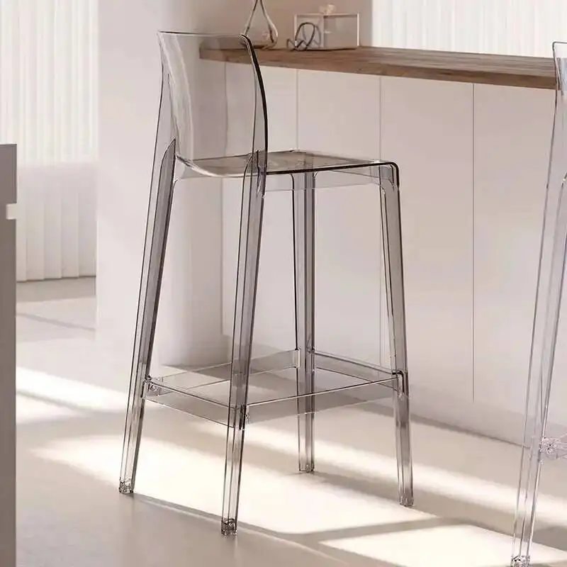 

Nordic Dining Office Modern Designer Bar Chairs Acrylic Luxury Chair Stool Minimalist Taburetes De Bar Library Furniture WXH15XP