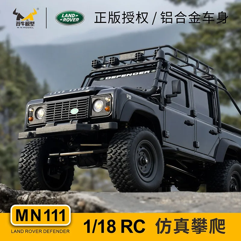 Modèle en alliage MN111 1:18 RC, modèle de simulation de voiture télécommandée à grande échelle, véhicule tout-terrain modifié Land Rover Defender