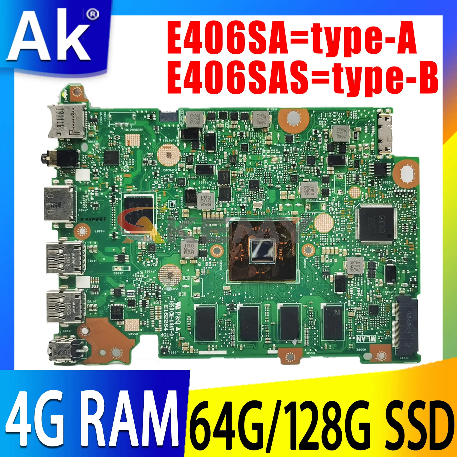 

Материнская плата E406SA Материнская плата ASUS VivoBook 14 E406SAS E406S для ноутбука с процессором E8000 N3710 N3060 64 ГБ/128 Гб SSD 4 Гб ОЗУ
