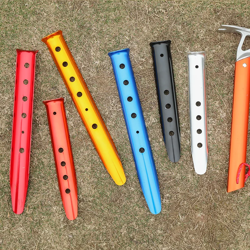 Pegs De Barraca De Alumínio Em Forma De U, Estacas De Neve E Areia, Unhas Leves Para Acampar, Caminhadas, Mochila, 6X