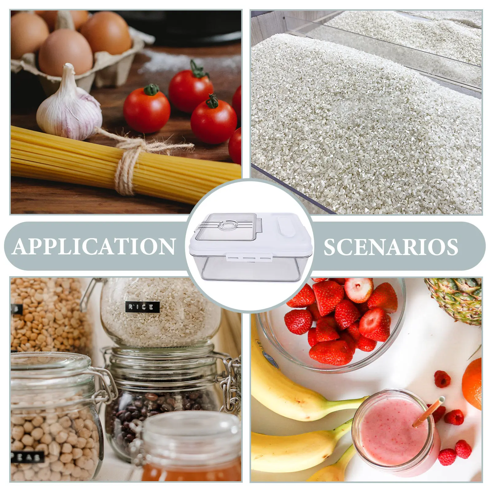 

2.5kg Large Rice Storage Box Airtight Seal Containers for Food Grain Dispenser Kitchen Pantry Organization Solution