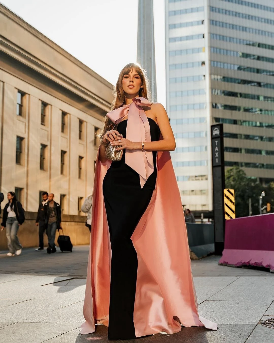 Robe Élégante en Satin Noir et Rose pour Femme, Tenue de Bal de Forme Sirène, Longue, avec Nministériels d, Tenue de Soirée