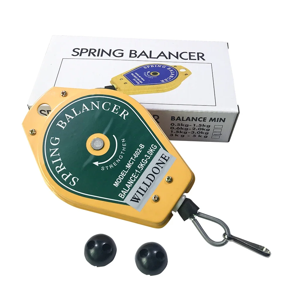 

Factory Cheap Spring Balancer 0.6-1.2kg; 1.2-2.0kg, 3.0-5.0kg Hanging Tool Balancer Spring Retractable Tool