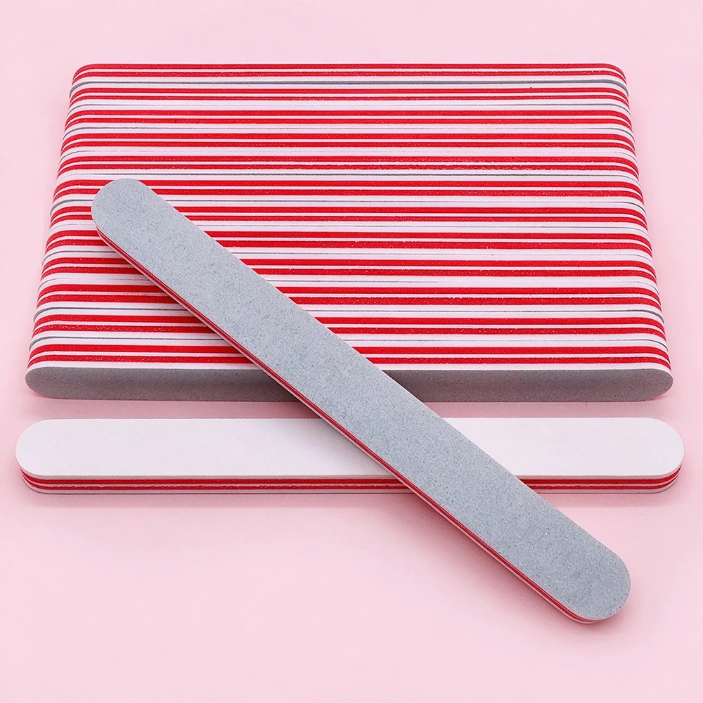 60Pcs Red Core Nail File Double Sided Anti-bending Sandpaper Nail Buffer Manicure Tools For Nail Art Supplies Polishing File Set