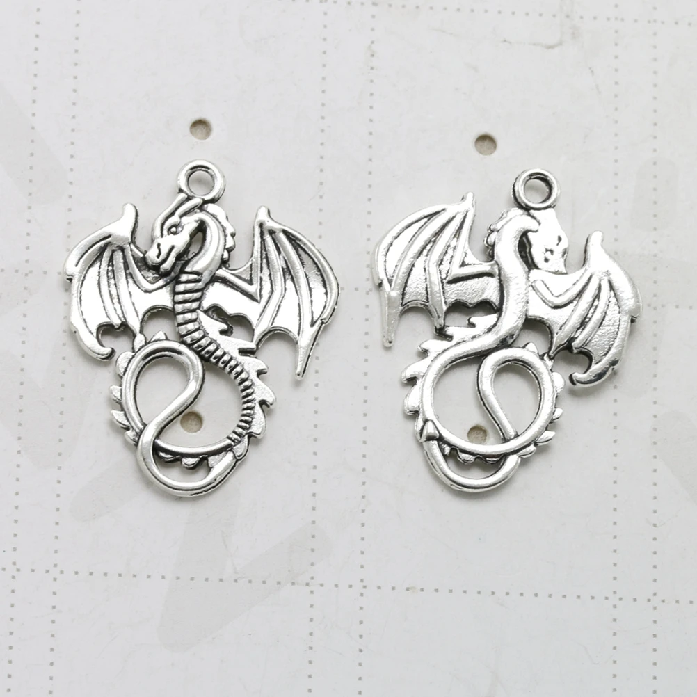 

20 Pcs Flying Dragon Pendant Ornament Jewelry Making Pendants Alloy Charm DIY Charms