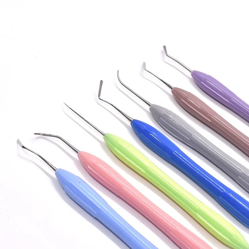 7PCS/SET Dentistry Resin Filler Set Plastic Dresser With Silicone Handle Aesthetic Restoration Kit For Resin Knife Spatula Tools