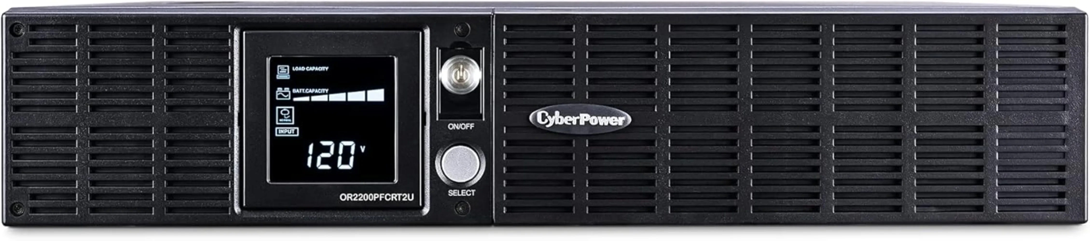 CyberPower OR2200PFCRT2U PFC Sinewave UPS System, 2000VA/1540W, 8 Outlets, AVR, 2U Rack/Tower