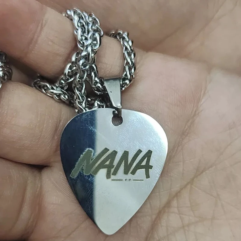 NANA Cosplay Anime Oosaki Nana ナナ Pendant Necklace Punk Men Women Alloy Chain Choker Guitar Pick Jewelry Accessories Fans Gift image 3
