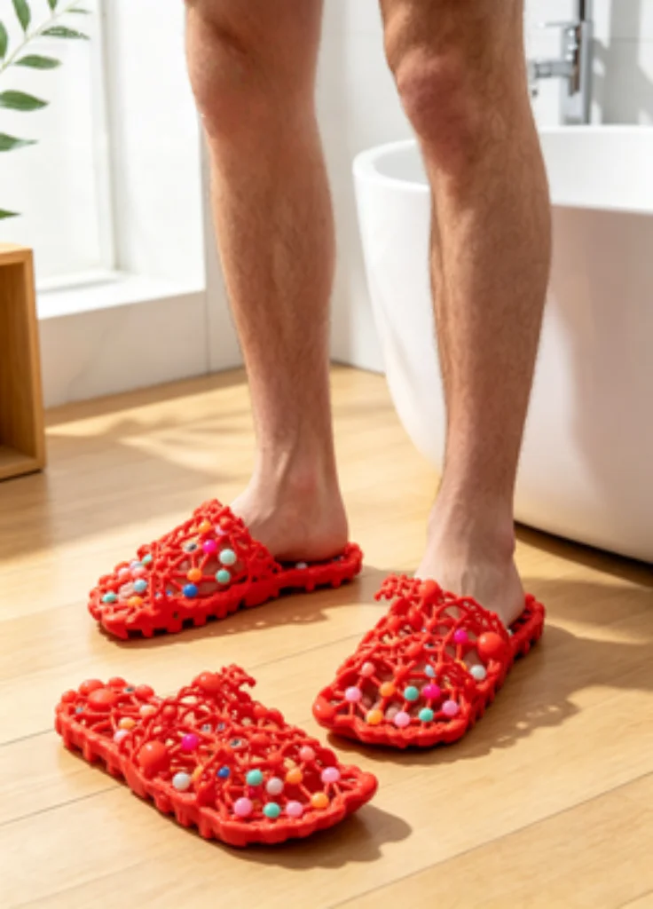 Hollow Quick-Dry Massage Slippers, Colorful Hollow Massage Bath Slippers, Porous Quick-Dry Non-Slip Massage Sandals.