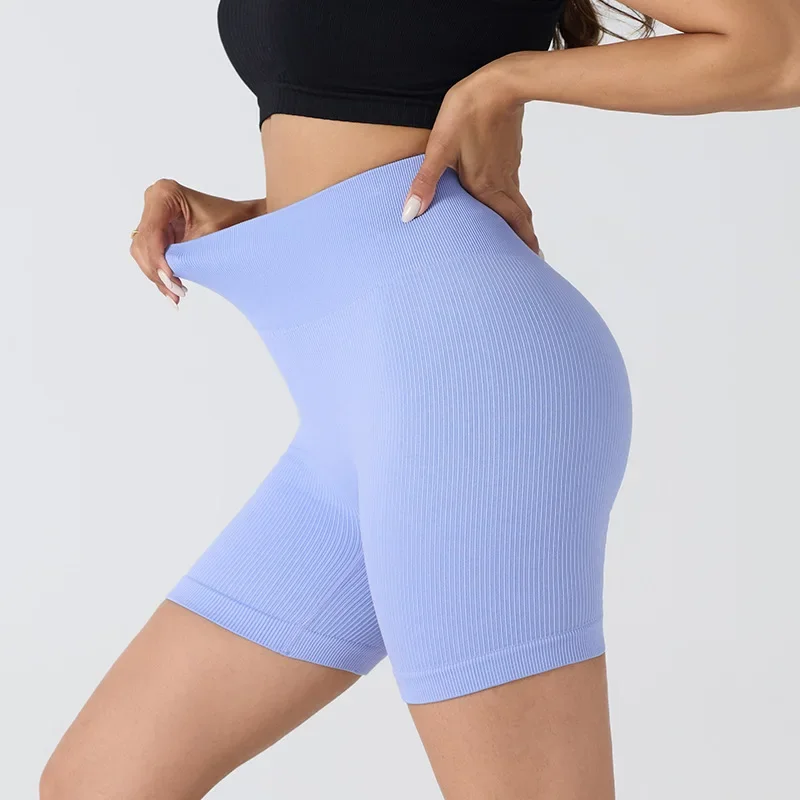 Seamlesssnugshorts de yoga de cintura alta para mulheres sem costura hip levantamento shorts de treino ginásio fitness ciclismo slimethelastic fashiontights