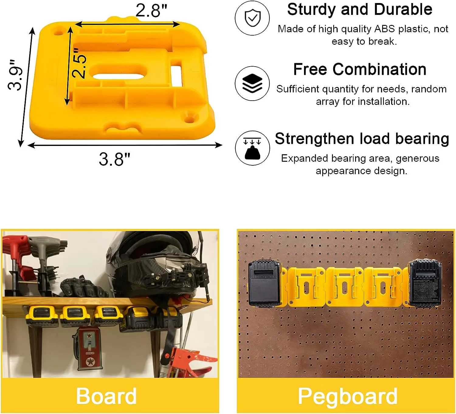 5PCS Battery Holder Storage Rack for  Makita/Dewalt/Milwaukee14.4V 18V Li-ion Battery,Wall Mount Battery Dock for Makita