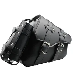 Universal PU Leather Motorcycle Side Saddlebag BlackTool Luggage Saddle Bag For Harley Sportster XL 883 XL1200