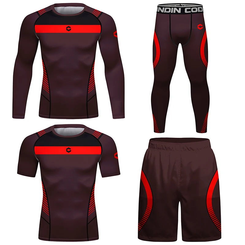 Cody Lundin Custom-rashguard Red Jersey Bjj No Gi Brazilian Jiu Jitsu Kimono Fight Wear Long Sleeve Men\'s UV Set Surf Clothes