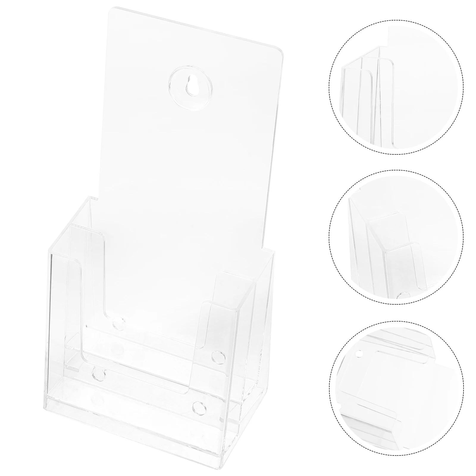 Desktop File Mounted Document Holder Acrylic Paper Stand Transparent Space Saving Organizer Pamphlets