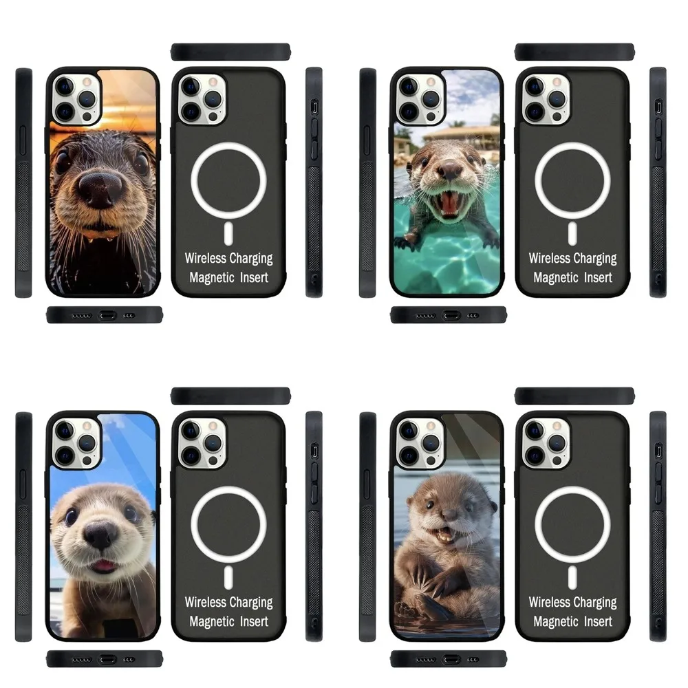 Cuteotter Lutra lutra  Phone Case Strong Magnetic For IPhone 16,15,14,13,Pro,Max,Plus,11,12,Mini For Magsafe Wireless Charging