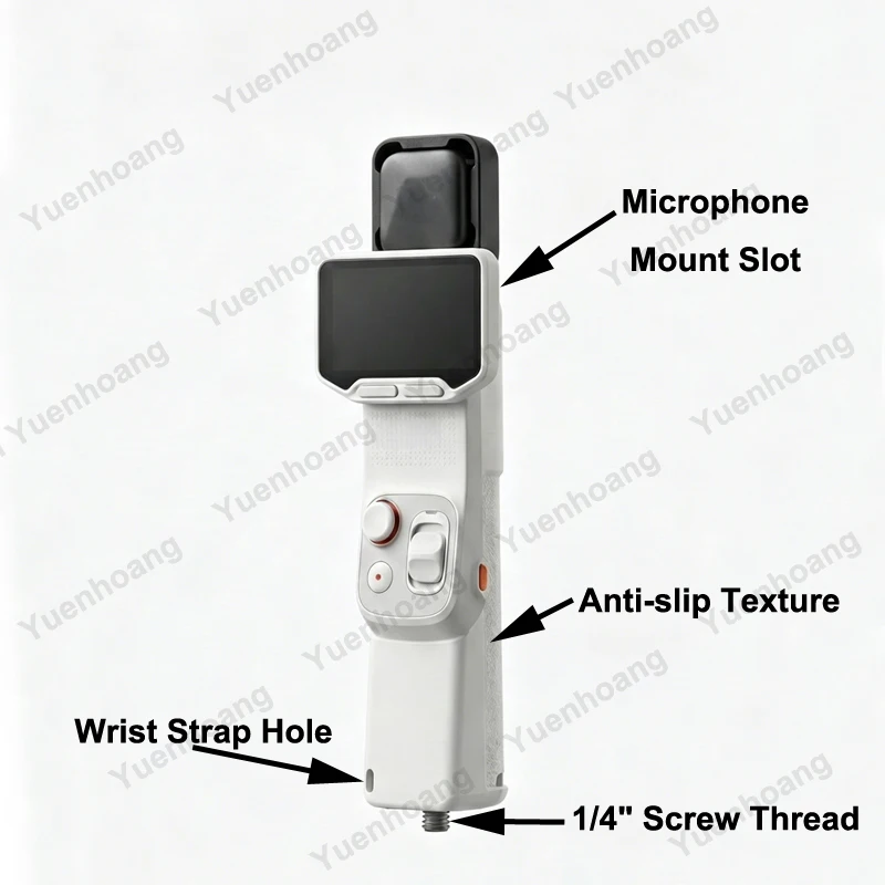 Picture 4: Multi-Functional Expansion Adapter Mount for Insta360 Luna Ultra Detachable Screen Control Compatible with Microphone Mounting