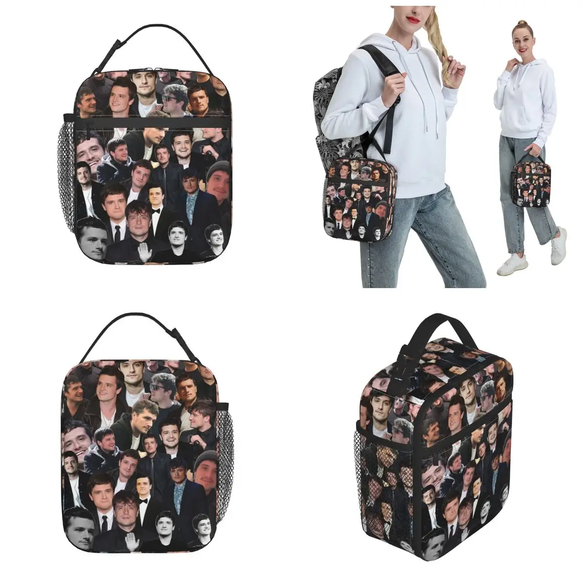 Josh Hutcherson Insulated Lunch Bag Movie TV Actor Food Container Leakproof Thermal Cooler Lunch Boxes For School Office