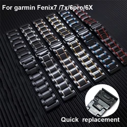 22 26mm Ceramic Strap For Garmin Fenix 8 7X 7 5 5X Plus 6X 6 Pro 3 HR Enduro Epix Gen 2 Metal Watchband Quickfit Bracelet Correa