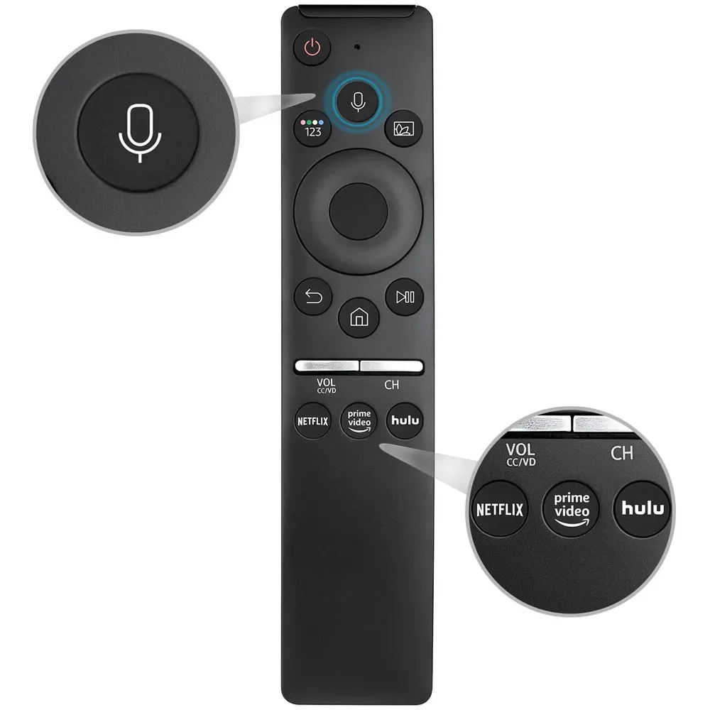 

Universal Remote-Control for Samsung Smart-TV, Remote-Replacement of HDTV 8K 4K UHD QLED with Netflix Prime-Video Hulu Buttons