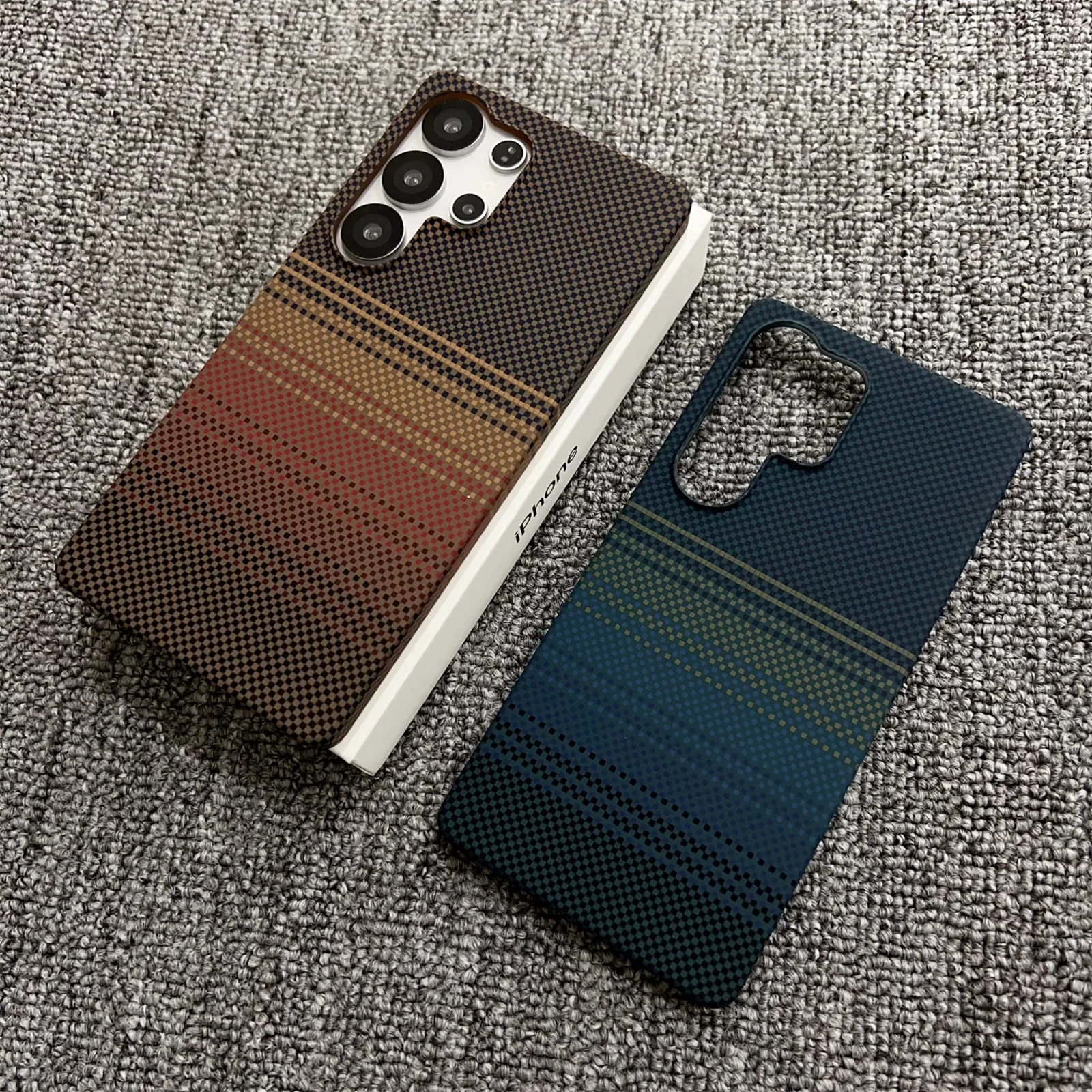 New Carbon Fiber Kevlar Pattern Phone Case For Samsung Galaxy S24 S25 Ultra Plus Thin Magnetic Protective Cover