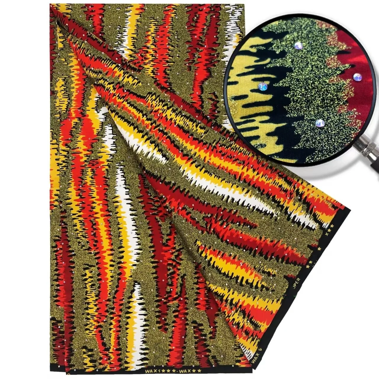 

2025 Cotton Stone Wax Fabric Fashion Print golden Wax Fabric Ankara Fabric Ghana Nigeria Style Pagne Sewing Material HS7