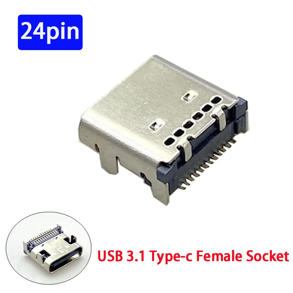10Pcs USB Type C Socket Soldering Connectors 16pin 24 Pin SMT PCB DIY Repair Charging Jack Port USB-C Type-C Female Connector