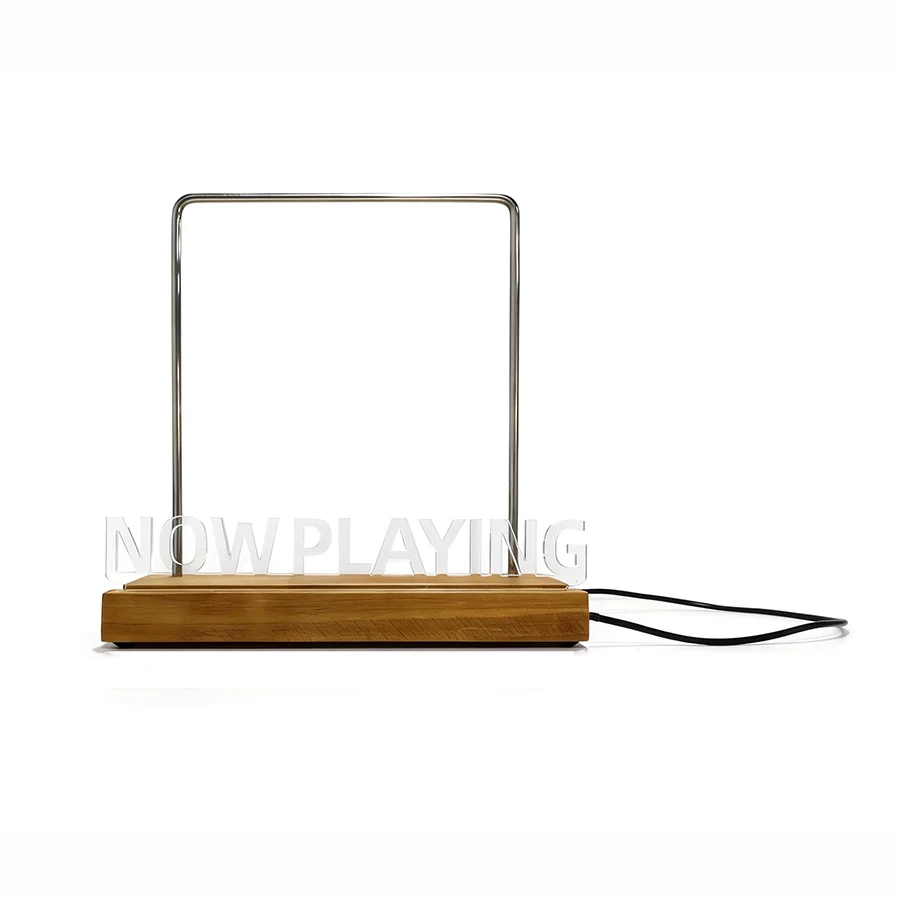 Nu afspelende vinylplatenhouder met verlichte vinylplatenstandaard, vingerafdrukbestendig acryl, warm wit licht