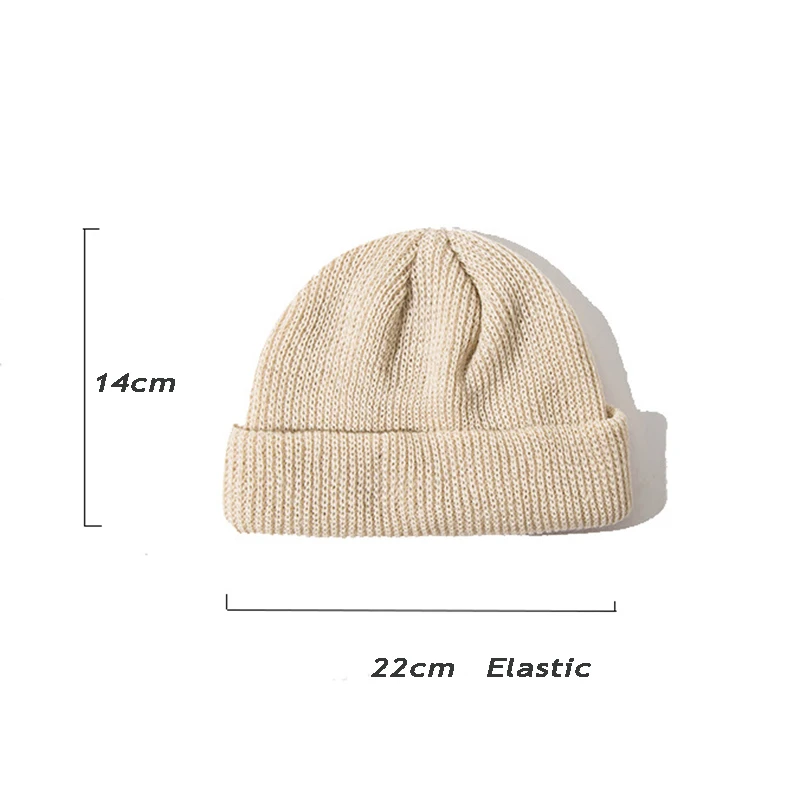 HOT Vintage Men Knitted Hat Beanie Skullcap Sailor Cap Warm Short Wool Captain Navy Style Beanie Hat Knit Couple Fashion Hat