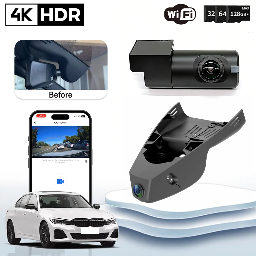 

Plug and play UHD 4K 2160P WIFI DashCam for BMW 3 Series G20/G28/G21 & M3 G80/G81 2020-2024 Night Vision Car Dvr video recorder