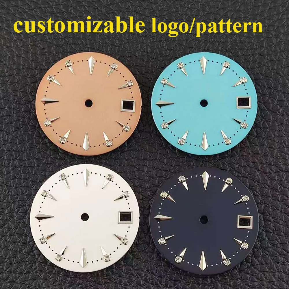 New Cocktail NH35 Dial 28.5mm Customized Watch Dial Diamond Scale Dial Suitable for NH35 NH36 NH38 NH70 NH72 Movements