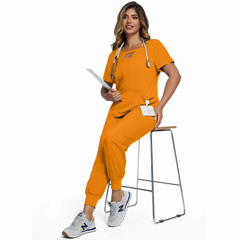 Beauty Workwear Women Medical Nurses Uniform Surgical Scrubs Set Spa Top Pants Clinic Carer Clothes Nursing Uniforms Jogger Suit view 6
