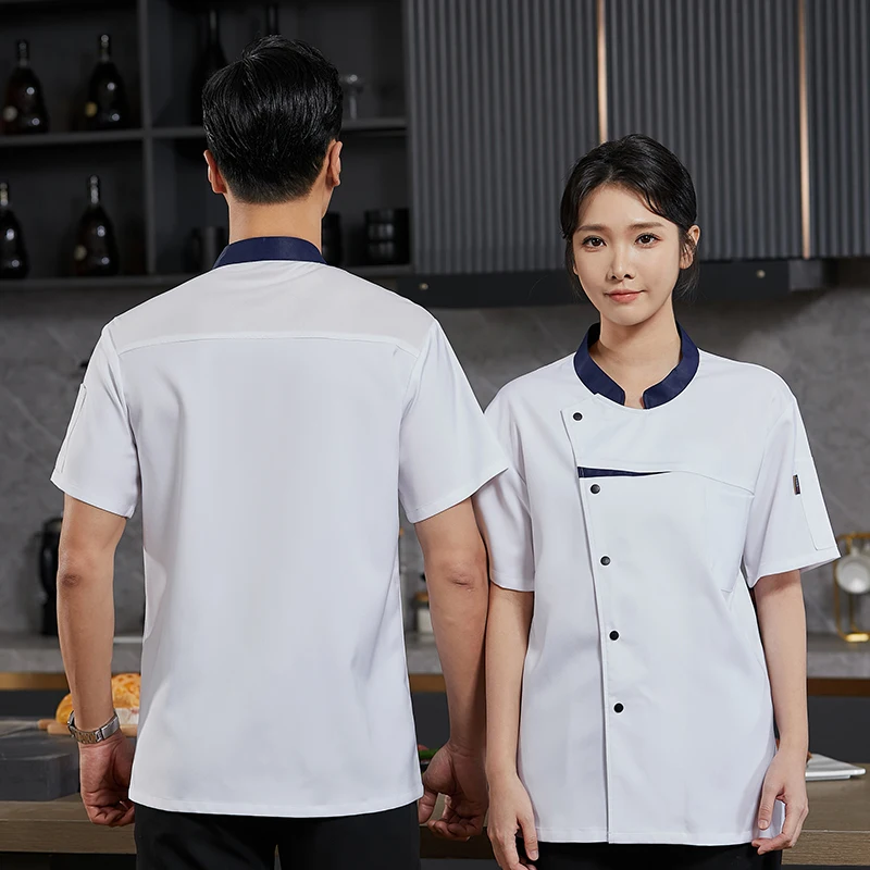 Camicia da cucina Costume da cucina cameriere abiti da lavoro salopette da ristorante uniforme da cuoco dell'hotel giacca da cuoco da uomo abbigliamento da lavoro da forno