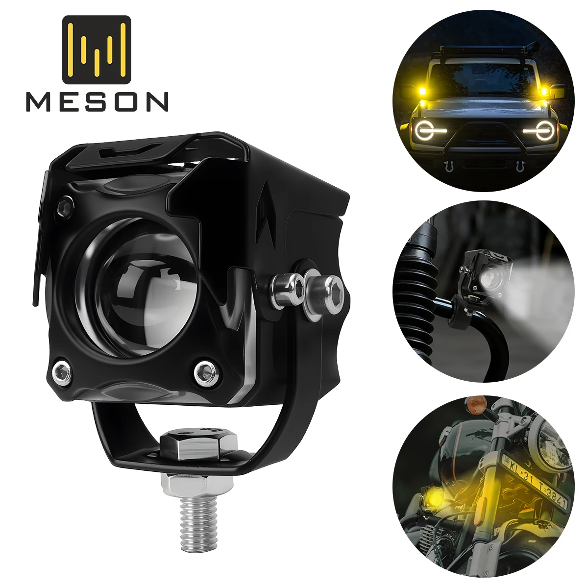 

Motorcycle LED Spotlight Dual Color Hi/Low Beam Fog Lamps for Car Trucks SUV UTV 12V 24VMini Lens Headlight Driving Light