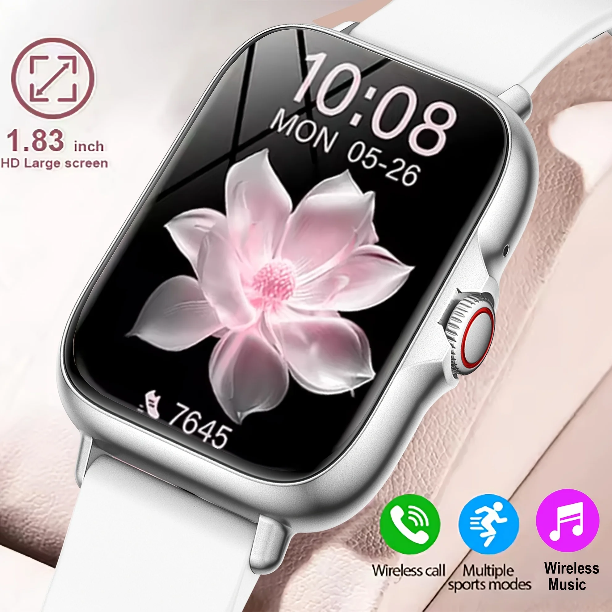 Unisex Multi-function Smartwatch, Men's Watch and Women's Watch, Supports Wireless Calls and Message Notifications,