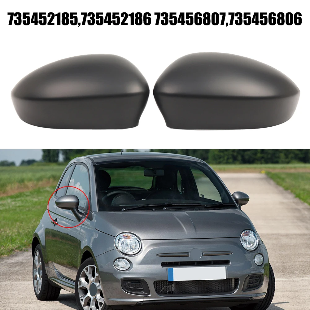 

Крышка бокового зеркала заднего вида для водителя и пассажира для Fiat 500 2007-2023, крышка зеркала заднего вида, аксессуары для корпуса