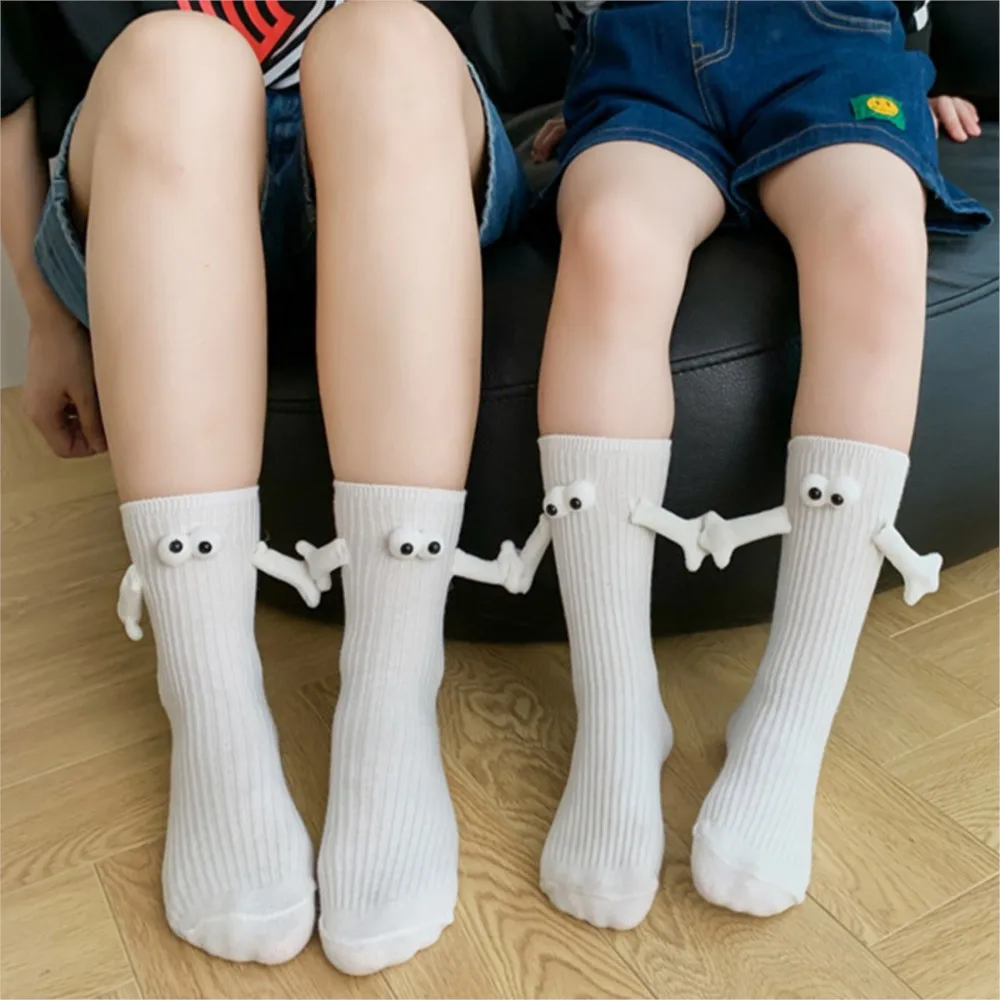 Children in hand socks kids baby doll socks knee high cotton web celebrity whimsy magnetic suction handle cute baby socks